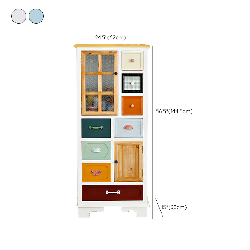 Coastal Storage Chest Dresser Manufactured Wood Dresser with Drawers and Doors