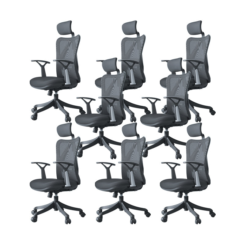 Silla de oficina de armas fijas altura moderna de altura de asiento ajustable con ruedas