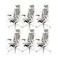 Removable Arms Office Chair Adjustable Seat Height Modern Swivel Chair with Wheels White 6 Piece Set Clearhalo 'furn' 'furn_office_chair' 'Furniture' 'Office Chairs' 'Office Furniture' 'office_chair' 6716554