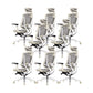 Removable Arms Office Chair Adjustable Seat Height Modern Swivel Chair with Wheels White 8 Piece Set Clearhalo 'furn' 'furn_office_chair' 'Furniture' 'Office Chairs' 'Office Furniture' 'office_chair' 6716556
