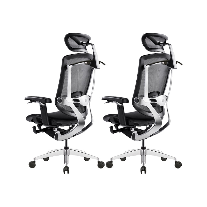 Removable Arms Office Chair Adjustable Seat Height Modern Swivel Chair with Wheels Black 2 Piece Set Clearhalo 'furn' 'furn_office_chair' 'Furniture' 'Office Chairs' 'Office Furniture' 'office_chair' 6716560