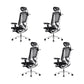 Removable Arms Office Chair Adjustable Seat Height Modern Swivel Chair with Wheels Black 4 Piece Set Clearhalo 'furn' 'furn_office_chair' 'Furniture' 'Office Chairs' 'Office Furniture' 'office_chair' 6716561