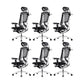 Removable Arms Office Chair Adjustable Seat Height Modern Swivel Chair with Wheels Black 6 Piece Set Clearhalo 'furn' 'furn_office_chair' 'Furniture' 'Office Chairs' 'Office Furniture' 'office_chair' 6716563
