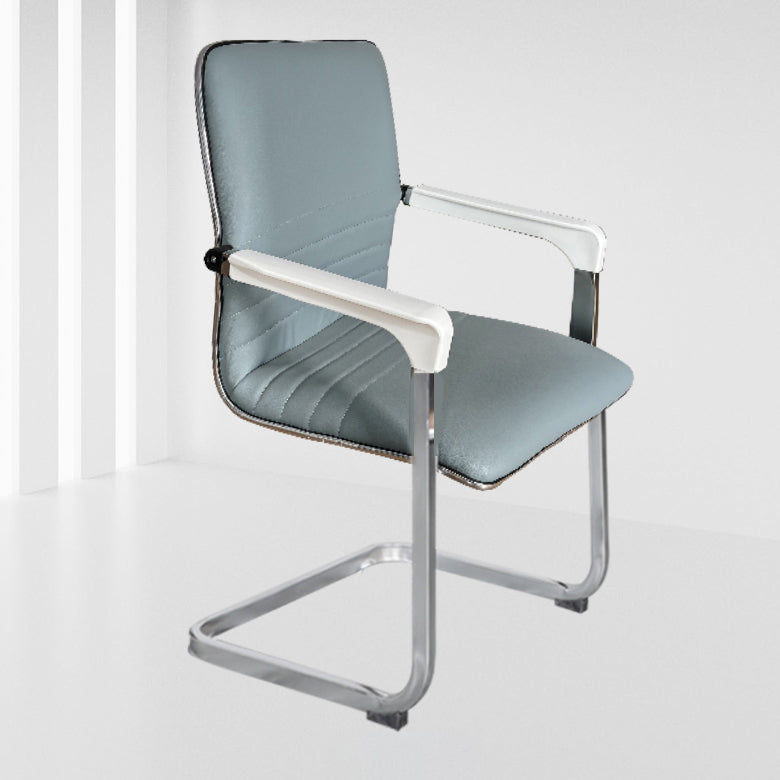 Silla de cuero de la oficina de la oficina de armas fijo contemporánea para la oficina