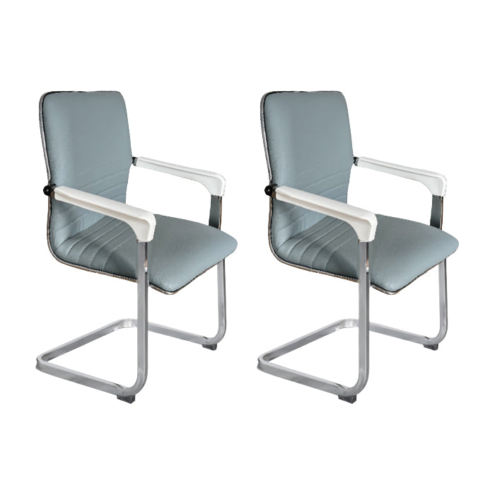 Silla de cuero de la oficina de la oficina de armas fijo contemporánea para la oficina