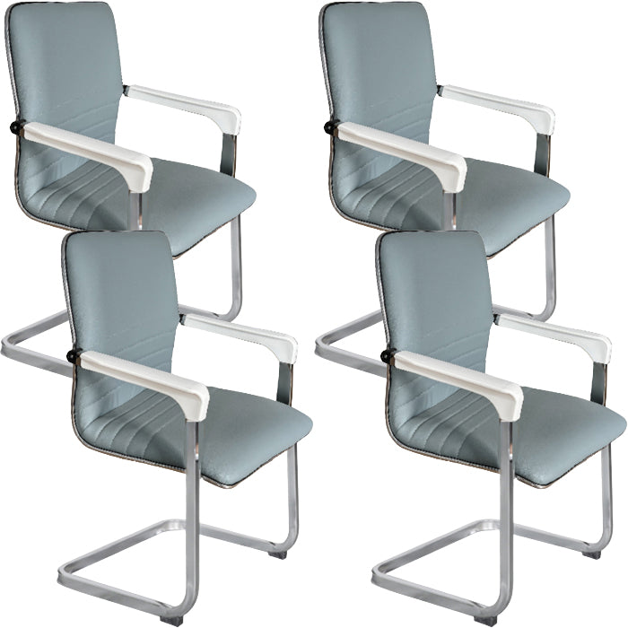 Silla de cuero de la oficina de la oficina de armas fijo contemporánea para la oficina