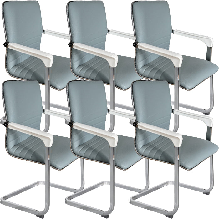 Silla de cuero de la oficina de la oficina de armas fijo contemporánea para la oficina