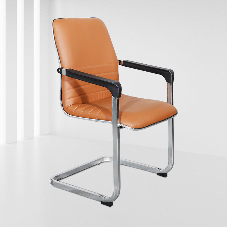 Silla de cuero de la oficina de la oficina de armas fijo contemporánea para la oficina