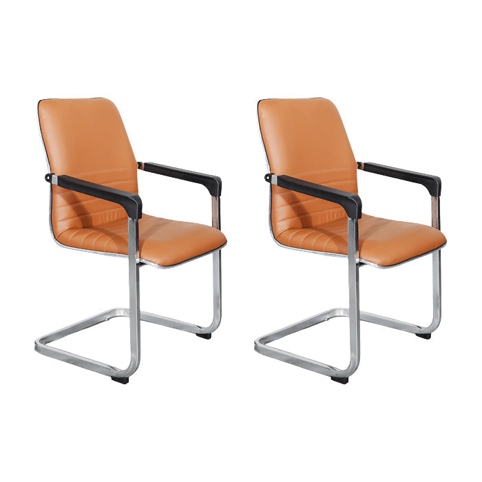 Silla de cuero de la oficina de la oficina de armas fijo contemporánea para la oficina