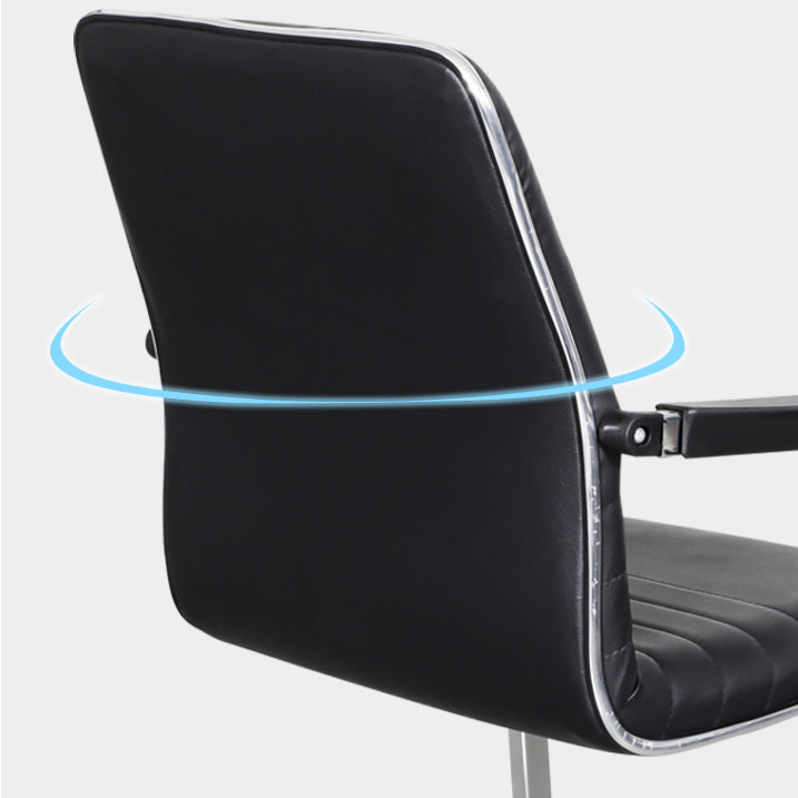 Silla de cuero de la oficina de la oficina de armas fijo contemporánea para la oficina