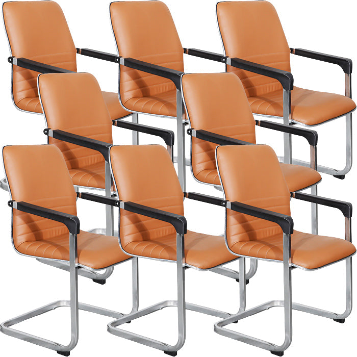 Silla de cuero de la oficina de la oficina de armas fijo contemporánea para la oficina