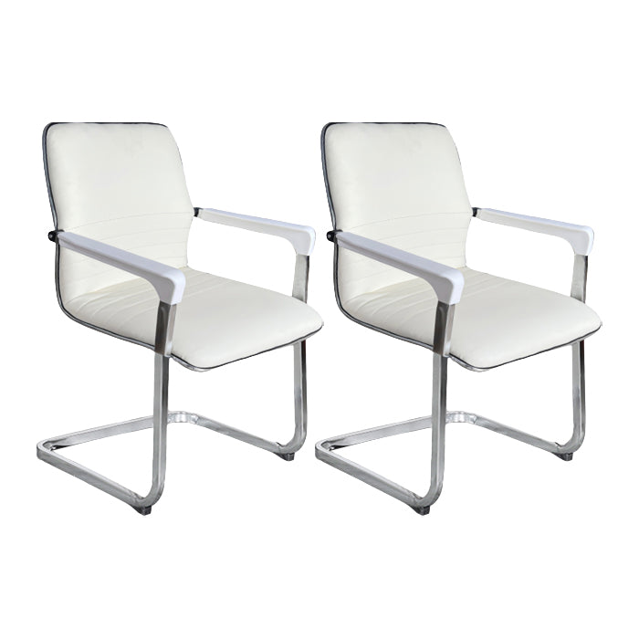 Silla de cuero de la oficina de la oficina de armas fijo contemporánea para la oficina