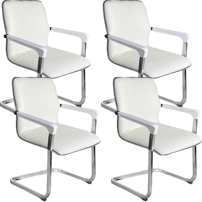 Silla de cuero de la oficina de la oficina de armas fijo contemporánea para la oficina