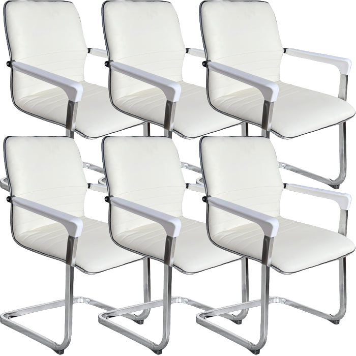 Silla de cuero de la oficina de la oficina de armas fijo contemporánea para la oficina