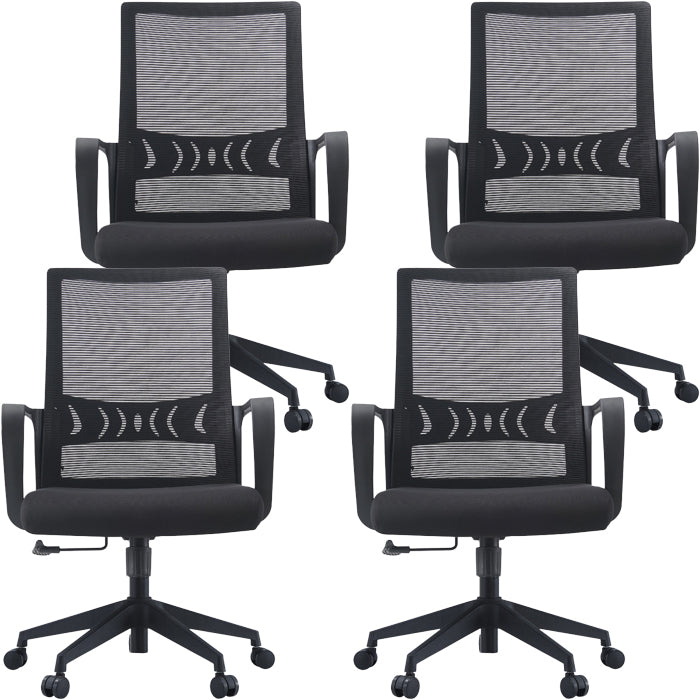 Silla de malla de oficina de la oficina de armas fija contemporánea para la oficina para la oficina