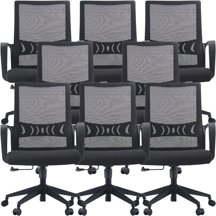 Silla de malla de oficina de la oficina de armas fija contemporánea para la oficina para la oficina