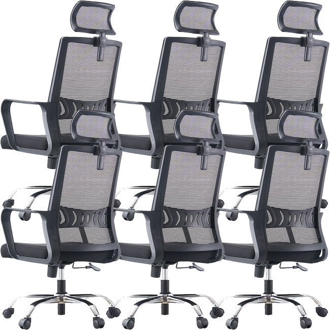 Silla de malla de oficina de la oficina de armas fija contemporánea para la oficina para la oficina