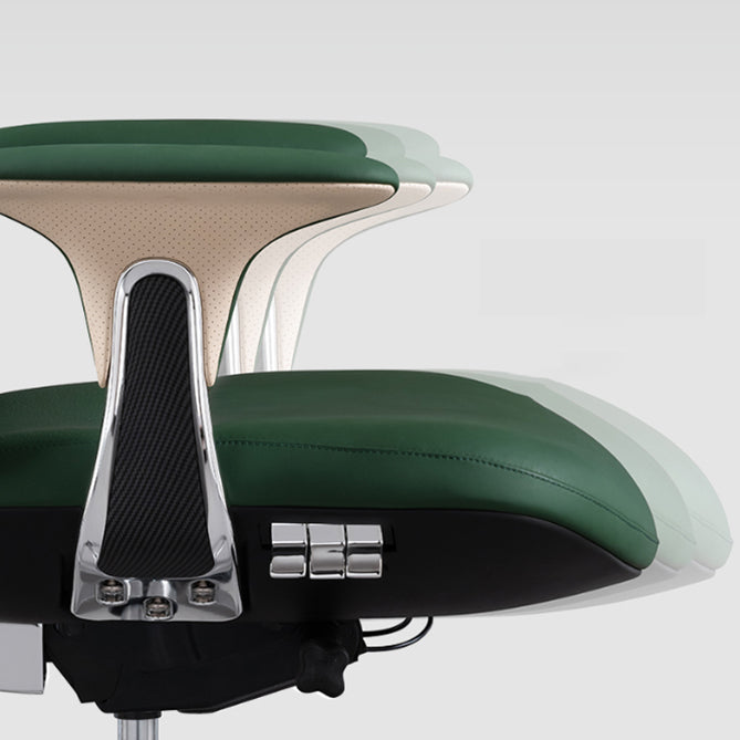 Chaise de bureau à bras fixes chaise pivotante de hauteur réglable en cuir moderne avec roues