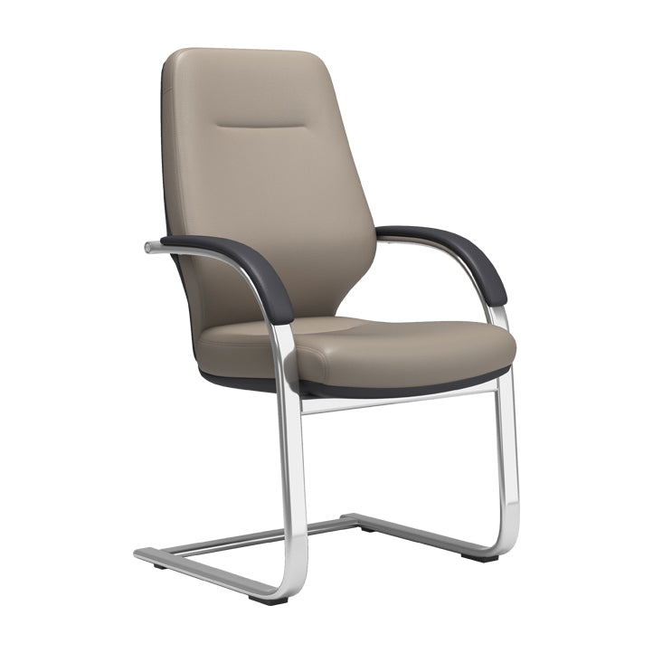 Chaise pivotante en cuir moderne Chaise de bureau ergonomique à bras fixes