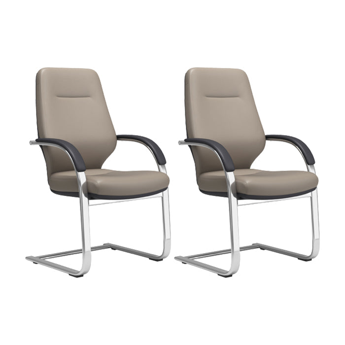 Chaise pivotante en cuir moderne Chaise de bureau ergonomique à bras fixes