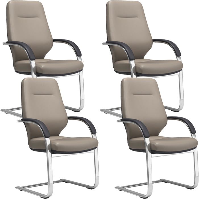 Chaise pivotante en cuir moderne Chaise de bureau ergonomique à bras fixes