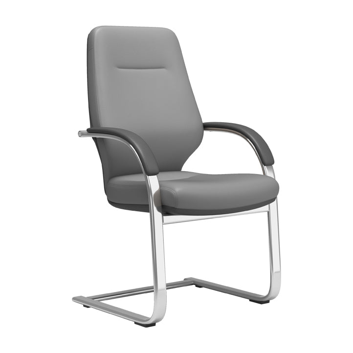 Chaise pivotante en cuir moderne Chaise de bureau ergonomique à bras fixes