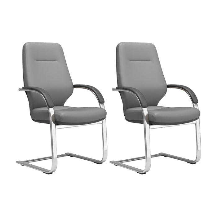 Chaise pivotante en cuir moderne Chaise de bureau ergonomique à bras fixes