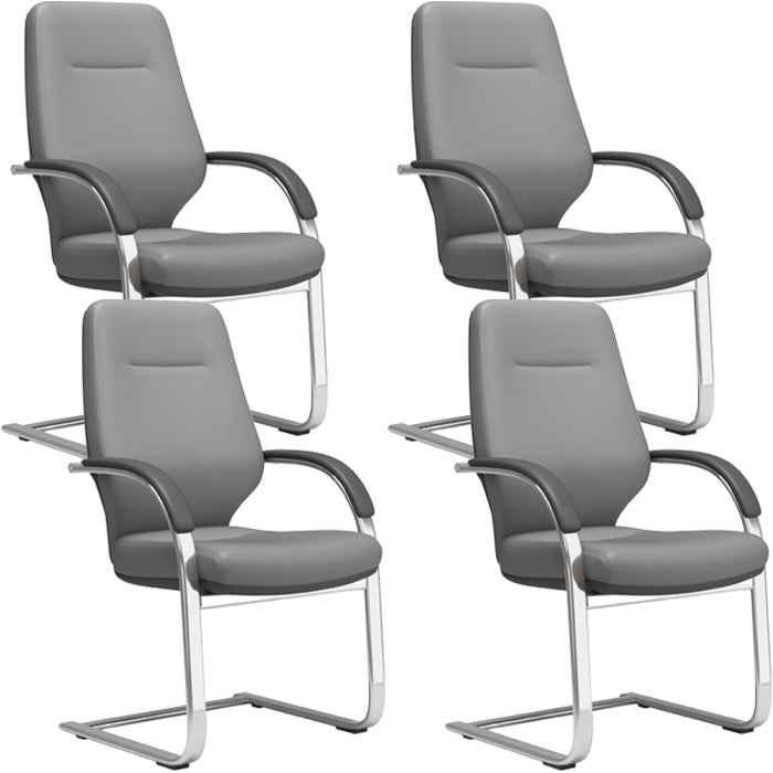 Chaise pivotante en cuir moderne Chaise de bureau ergonomique à bras fixes