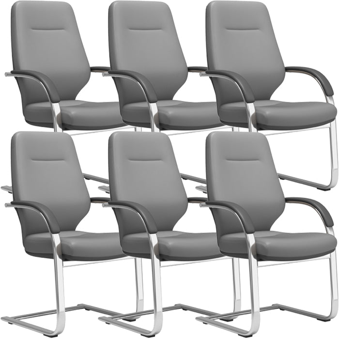 Chaise pivotante en cuir moderne Chaise de bureau ergonomique à bras fixes