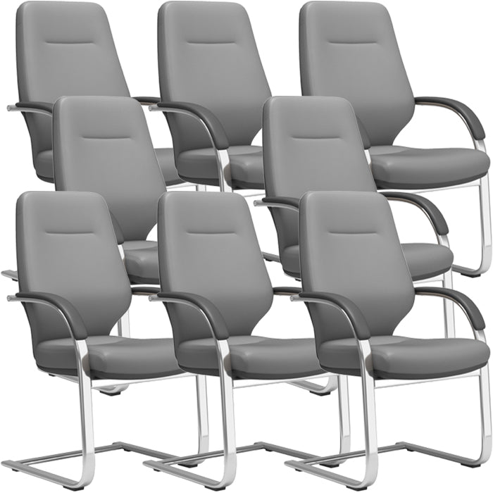 Chaise pivotante en cuir moderne Chaise de bureau ergonomique à bras fixes