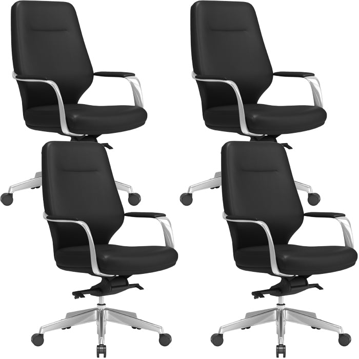 Chaise pivotante en cuir moderne Chaise de bureau ergonomique à bras fixes