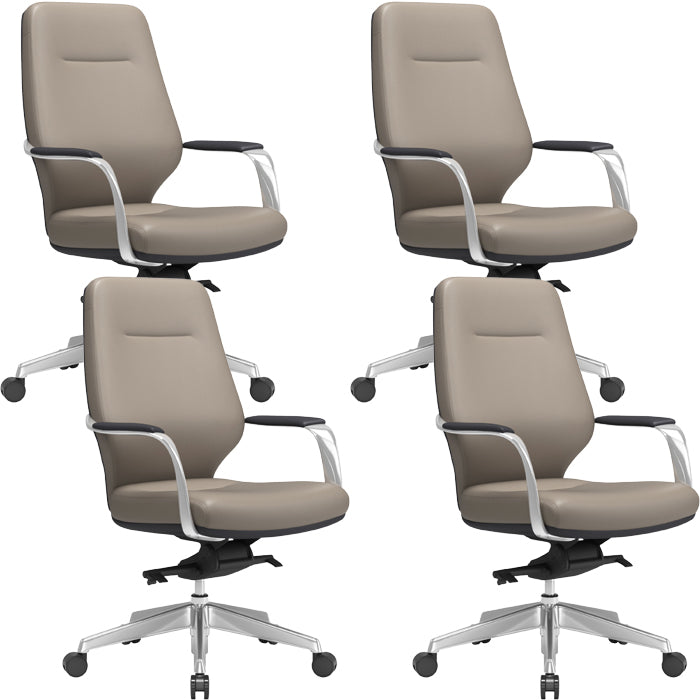 Chaise pivotante en cuir moderne Chaise de bureau ergonomique à bras fixes