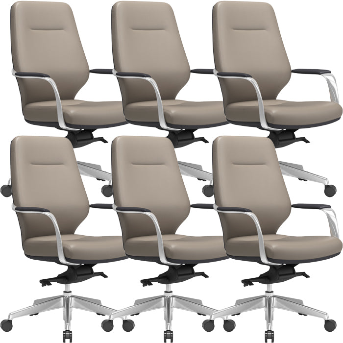 Chaise pivotante en cuir moderne Chaise de bureau ergonomique à bras fixes