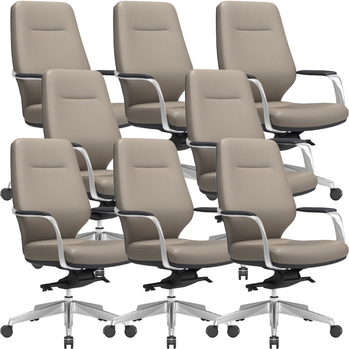 Chaise pivotante en cuir moderne Chaise de bureau ergonomique à bras fixes