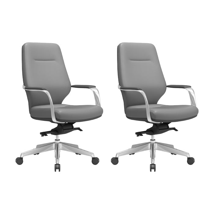 Chaise pivotante en cuir moderne Chaise de bureau ergonomique à bras fixes