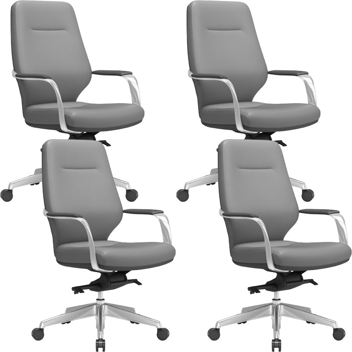 Chaise pivotante en cuir moderne Chaise de bureau ergonomique à bras fixes