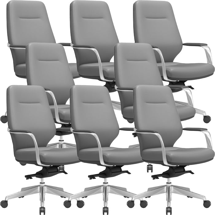 Chaise pivotante en cuir moderne Chaise de bureau ergonomique à bras fixes