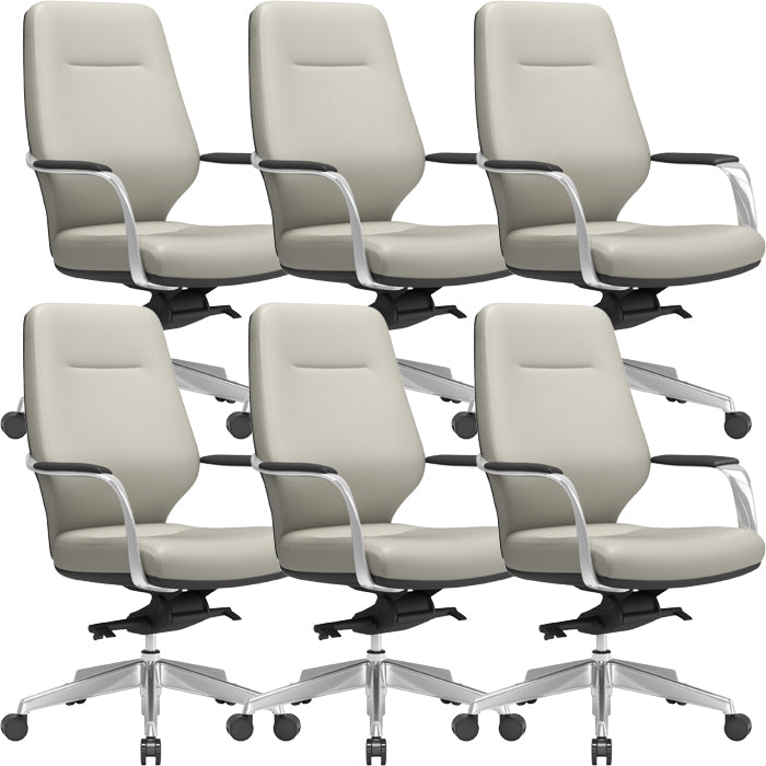 Chaise pivotante en cuir moderne Chaise de bureau ergonomique à bras fixes