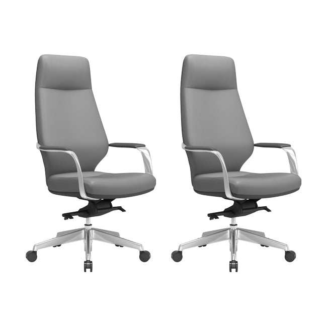 Chaise pivotante en cuir moderne Chaise de bureau ergonomique à bras fixes