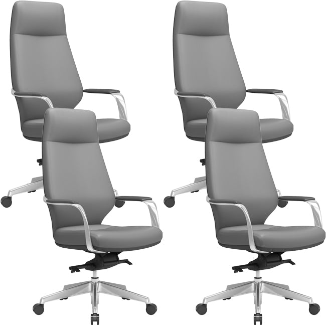 Chaise pivotante en cuir moderne Chaise de bureau ergonomique à bras fixes