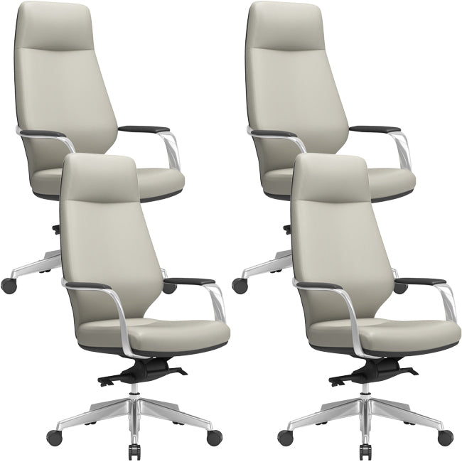 Chaise pivotante en cuir moderne Chaise de bureau ergonomique à bras fixes