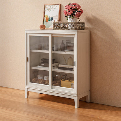 Standard White Bookcase Wooden Contemporary Bookshelf with Doors 35"L x 12"W x 25"H
