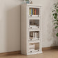 Wooden Standard Bookshelf Contemporary White Bookcase with Doors 23.6"L x 13"W x 61.3"H Clearhalo 'Bookcases' 'furn' 'furn_bookcases' 'Furniture' 'Office Furniture' 6717419