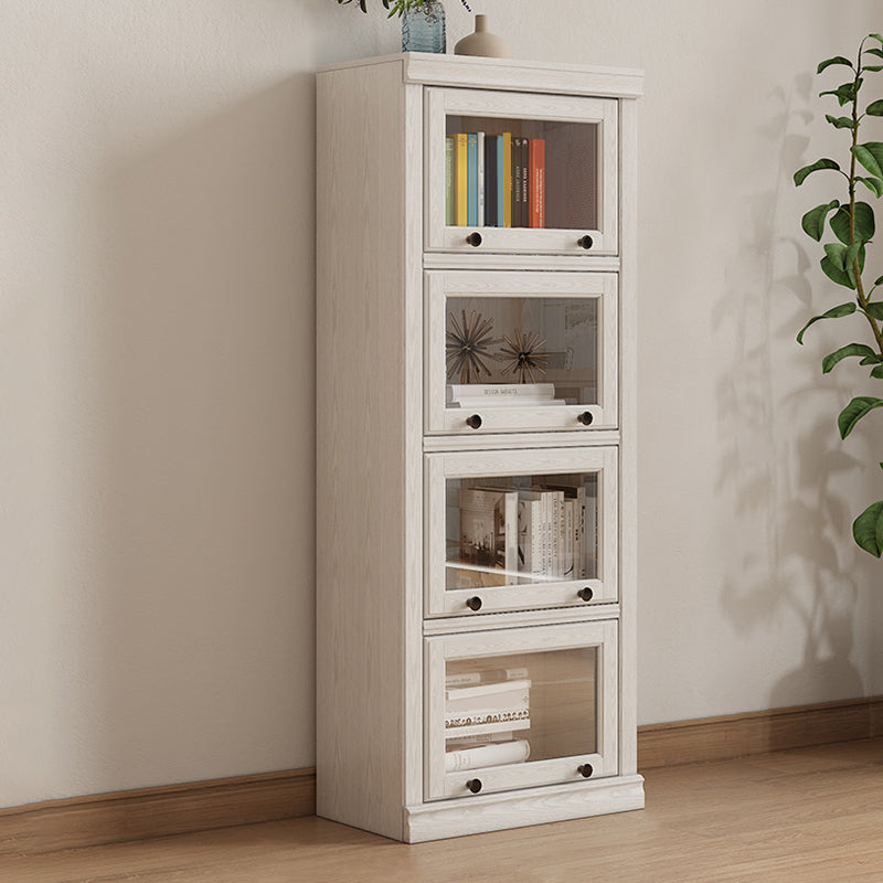Wooden Standard Bookshelf Contemporary White Bookcase with Doors 23.6"L x 13"W x 61.3"H Clearhalo 'Bookcases' 'furn' 'furn_bookcases' 'Furniture' 'Office Furniture' 6717419