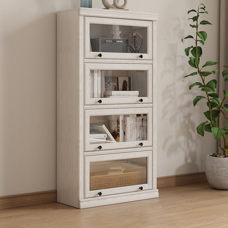 Wooden Standard Bookshelf Contemporary White Bookcase with Doors 31"L x 13"W x 61"H Clearhalo 'Bookcases' 'furn' 'furn_bookcases' 'Furniture' 'Office Furniture' 6717423
