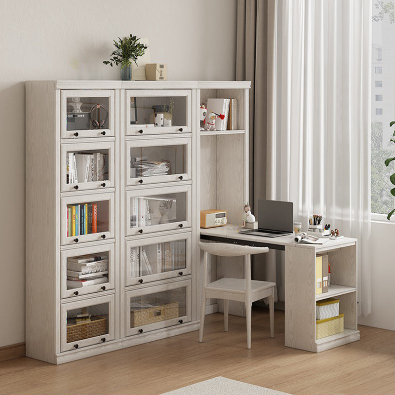 Wooden Standard Bookshelf Contemporary White Bookcase with Doors Clearhalo 'Bookcases' 'furn' 'furn_bookcases' 'Furniture' 'Office Furniture' 6717430