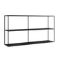 Etagere Open Back Bookcase Metal Contemporary Bookshelf with Shelves 59.1"L x 12.2"W x 32.3"H Black Clearhalo 'Bookcases' 'furn' 'furn_bookcases' 'Furniture' 'Office Furniture' 6717441