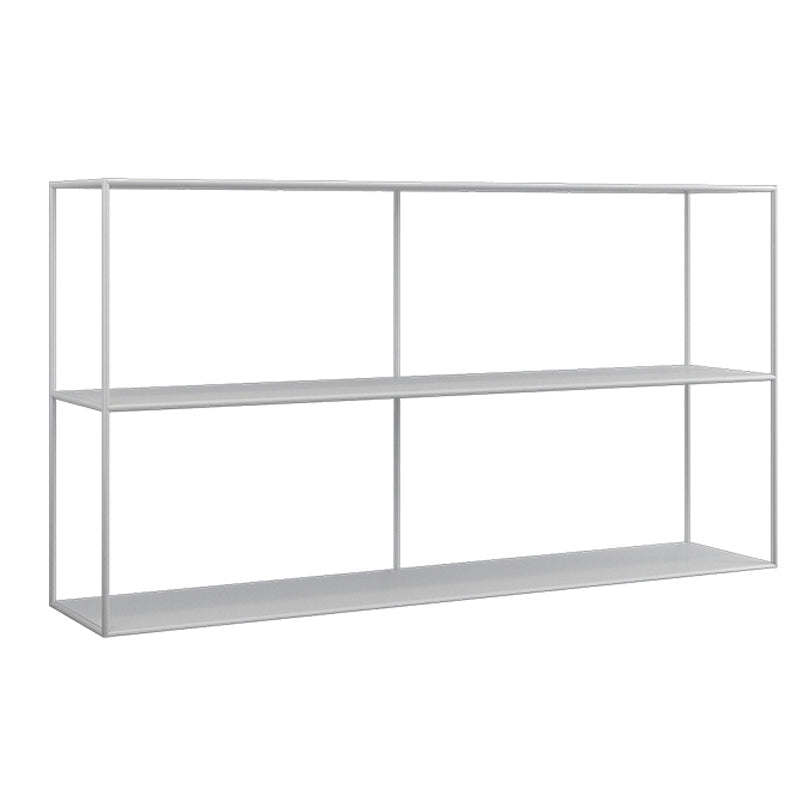 Etagere Open Back Bookcase Metal Contemporary Bookshelf with Shelves 59.1"L x 12.2"W x 32.3"H White Clearhalo 'Bookcases' 'furn' 'furn_bookcases' 'Furniture' 'Office Furniture' 6717443