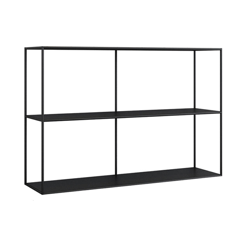 Etagere Open Back Bookcase Metal Contemporary Bookshelf with Shelves 47.2"L x 12.2"W x 32.3"H Black Clearhalo 'Bookcases' 'furn' 'furn_bookcases' 'Furniture' 'Office Furniture' 6717445