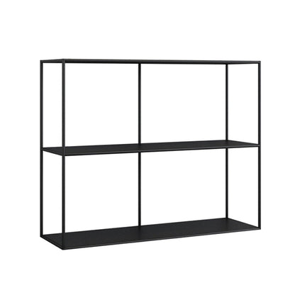 Etagere Open Back Bookcase Metal Contemporary Bookshelf with Shelves 39.4"L x 12.2"W x 32.3"H Black Clearhalo 'Bookcases' 'furn' 'furn_bookcases' 'Furniture' 'Office Furniture' 6717447